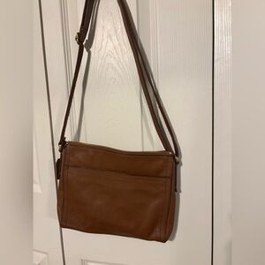 Fossil Tan Leather Crossbody Bag